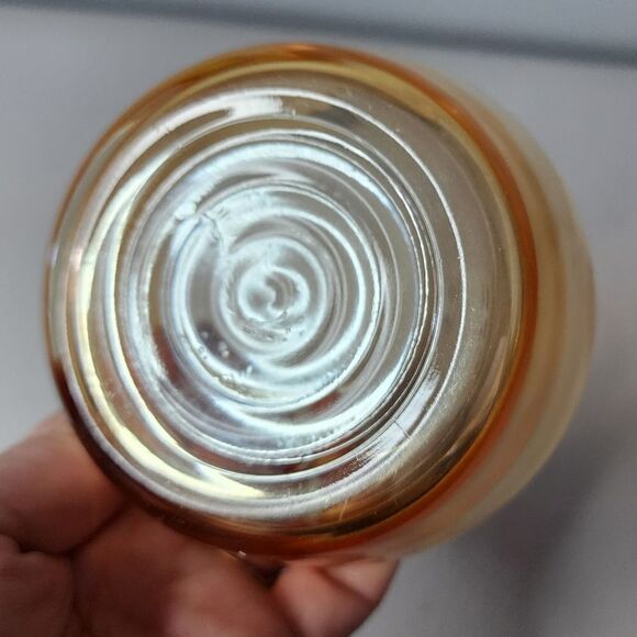 Vintage 4” Iridescent Orange Carnival Glass Custard/Dessert Bowl - Picture 3 of 5